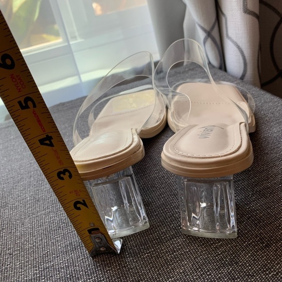 Vivianly Open Toe Clear Heels Mule Double Straps Slip On Chunky Sandal S… - Picture 10 of 17